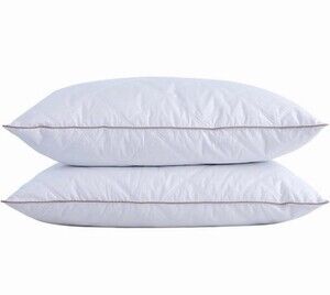 puredown® Goose Feathers and Down Pillow With Diamond Quilting 100% Cotton Cover